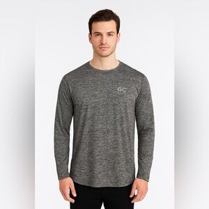 GERARDO COLLECTION Men’s Gray Long Sleeve Performance Shirt – Size XL